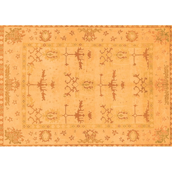 Ahgly Company Indoor Rectangle Oriental Orange Traditional Area Rugs, 2' x 3'