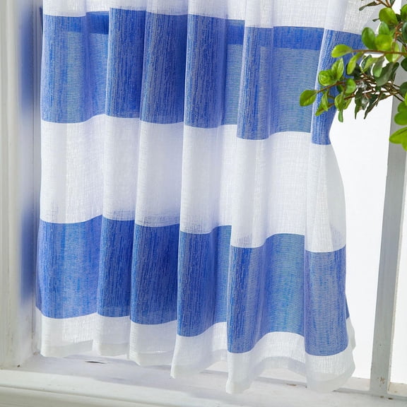 Luxshiny Multi Color Blue White pes Blackout Curtain for Bedroom Living Room and Door