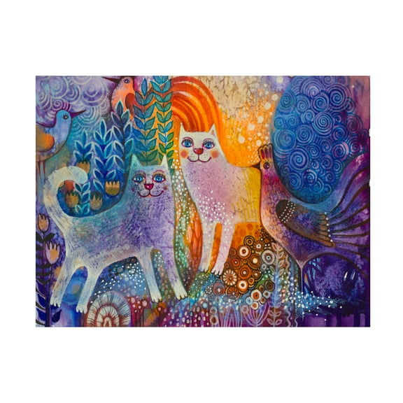 Trademark Fine Art 'Cats in the Galaxy' Canvas Art by Oxana Ziaka