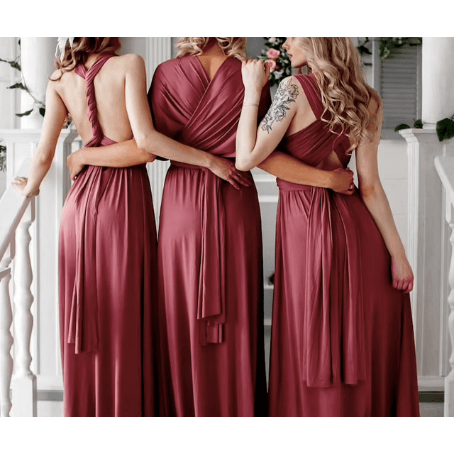 Robe Infinity Longue au Sol Longue Maxi Convertible Formelle Portefeuille Aguichant Robe de Demoiselle d'Honneur Robe de Soirée Robe de Mariage Cocktail