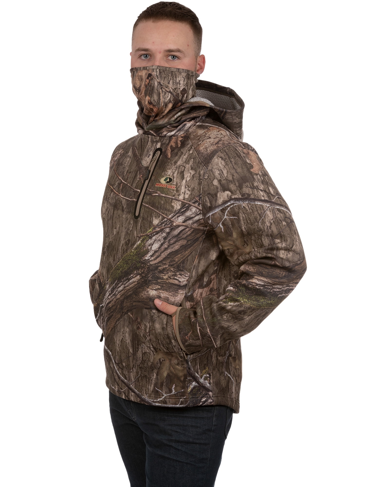 Mossy Oak Country DNA Mens Premium Warming Hoodie with Neck Gaiter