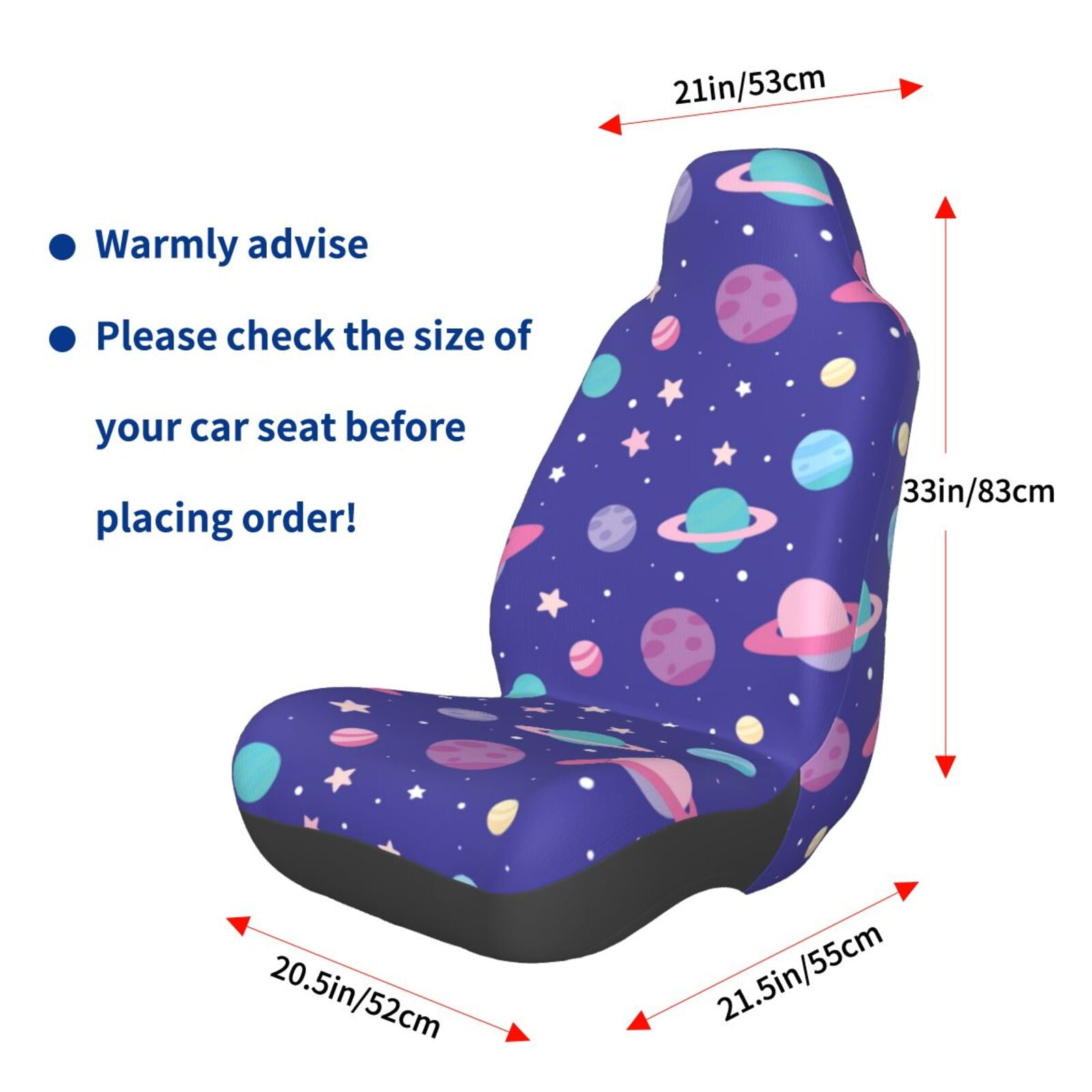 Naloa Space Car Seat Covers Universal Front Seat Coves for Car Accessories ,Padded Car Covers for Automotive, SUV, Truck, and Van