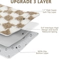 thumbnail image 5 of 4x6 Checkered Area Rugs for Bedroom, Fluffy Beige and White Checkered Rug Fuzzy Shag Shaggy Carpets for Living Room, Soft Plush Furry Rug for Boy Girls Room Dorm Home Decor, 5 of 15