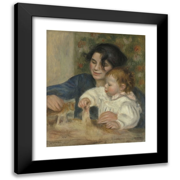 Pierre-Auguste Renoir 12x14 Black Modern Framed Museum Art Print Titled - Gabrielle and Jean (1895 - 1896)