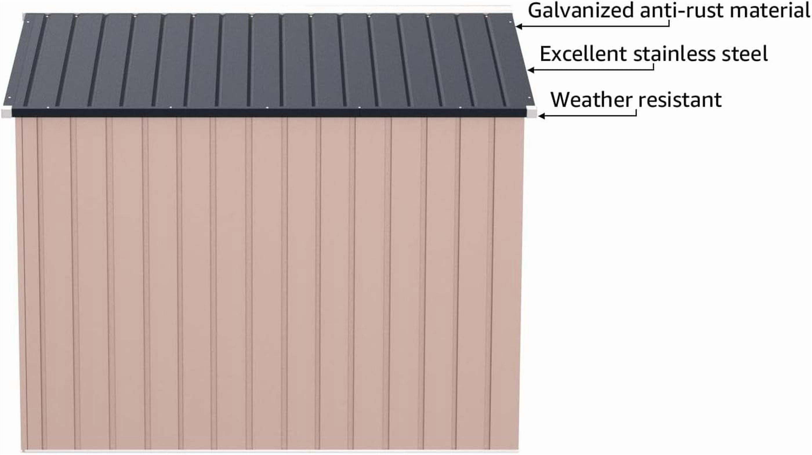 YODOLLA Long Sized 8.4x6.3 ft Outdoor Metal Storage Shed, Steel