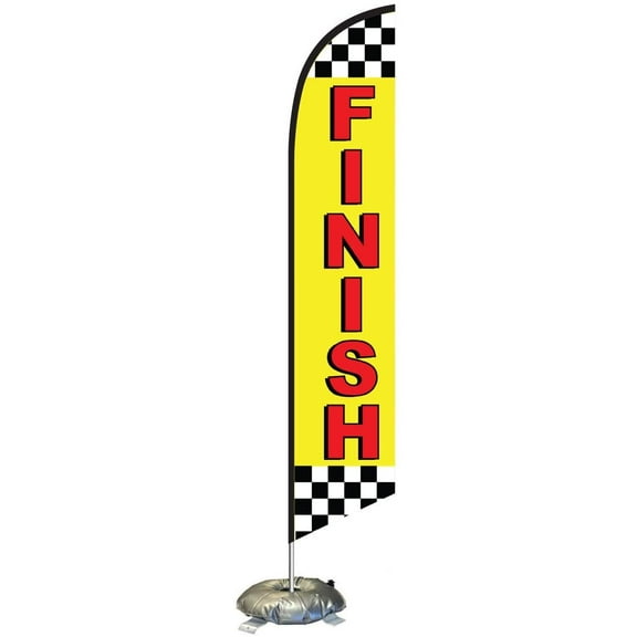 Finish Feather Flag Kit with Cross-Base and Weight-Donut, Outdoor Advertising Banner Swooper Flag