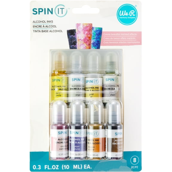 We R Spinit Alcohol Ink 8/Pkg-Metallic