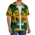 thumbnail image 2 of Gukieu Sunflowers in Bucket Print Men's Short-sleeved Shirts, Button-down Pocket Shirts, T-shirts, Beach Vacation Travel Summer Clothing-X-Large, 2 of 5