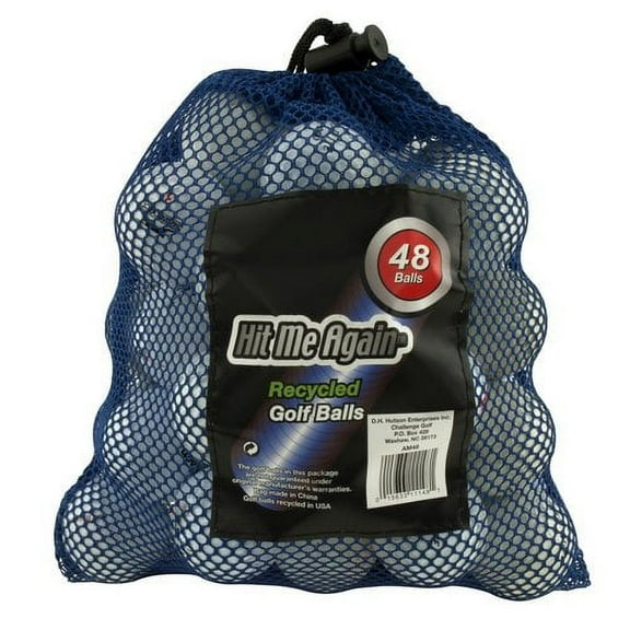 Hit Me Again Recycled Golf Balls, Assorted Colors, 48 Pack, ionomer
