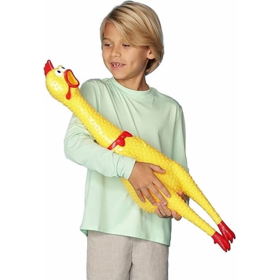 Animolds Crazy Rubber Chicken Squeeze Toy - 29 Inch Loud Squawk Prank Novelty