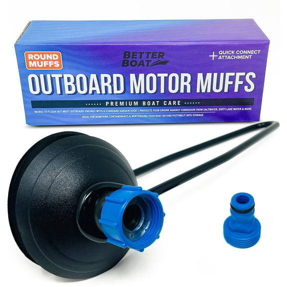 Boat Motor Muffs, Round Muffs, Outboard and Inboard I/O Engine Flush Kit, Hose Adapter, for Marine Use and Winterizing, Boat Accessories
