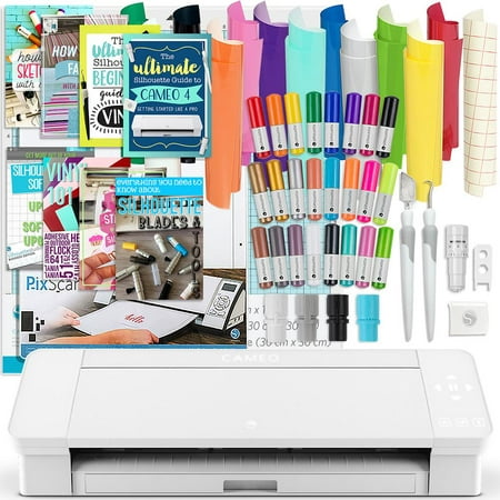 Silhouette White Cameo 4 Bundle w/ Oracal 651 Vinyl, Tools, Guides, and
