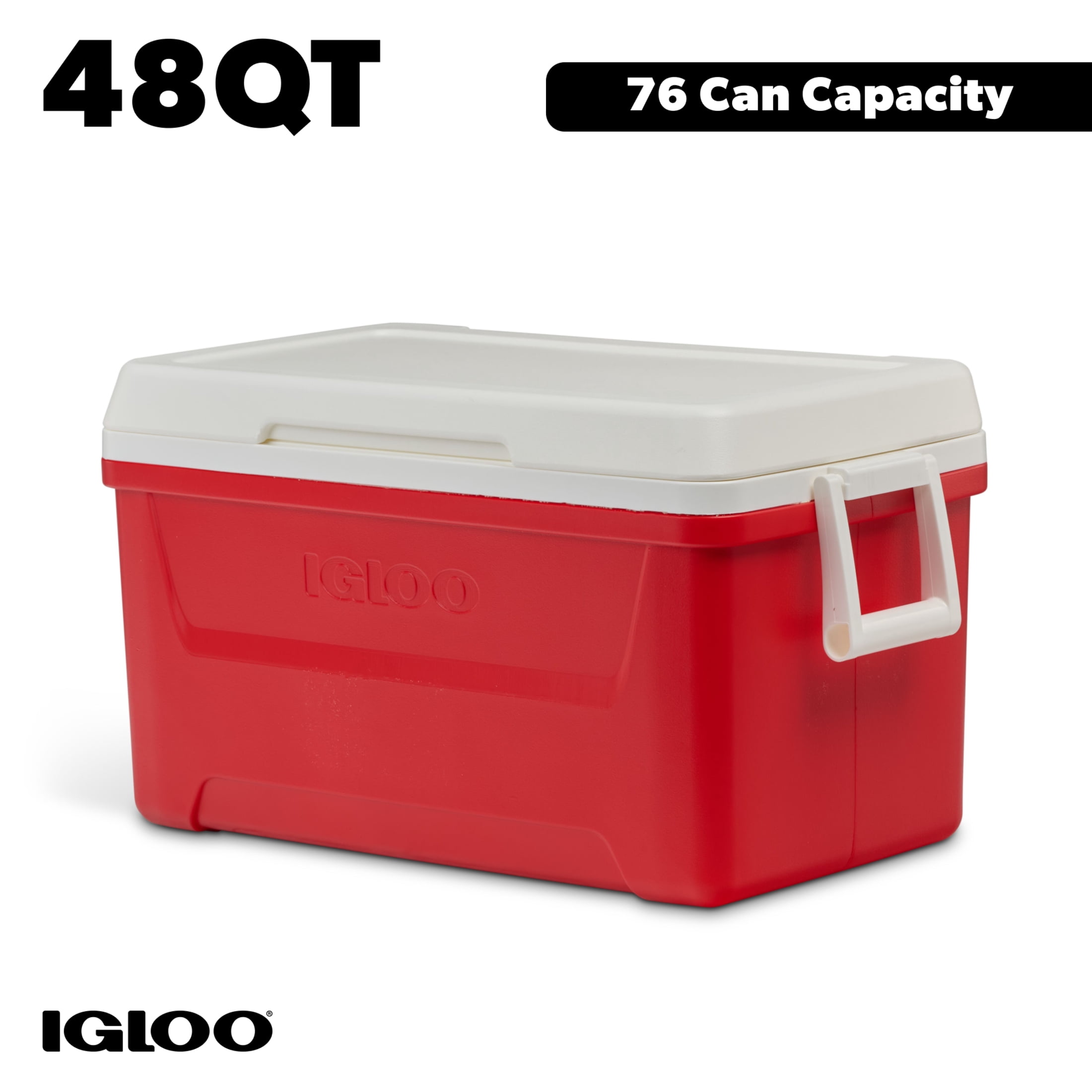 Igloo 48 QT Laguna Ice Chest Cooler, Red, 1 Count and Freez Pak Large Ice Pack, 1 Count