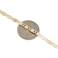 thumbnail image 4 of Real 10K Tri-Tone Gold Solid Valentino Link Chain 4mm Necklace 26 Inches, 4 of 6