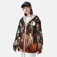 thumbnail image 3 of Daiia Whimsical Halloween Skeletons UPF 50+ Sun Protection Hoodie Jacket Lightweight Long Sleeve Sun Shirt for Women Men with Pocket Hiking Outdoor-XX-Large, 3 of 7