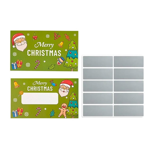 10pcs Christmas Scratch Tickets Fun Love Surprise Scratch Card Off