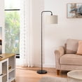 thumbnail image 7 of EDISHINE Modern Arc Floor Lamp with Remote Control for Living Room , 5CCT, Metal Dimmable Pole Lamp with Shade for Bedroom, Office, Bulb Included, Black, 7 of 7