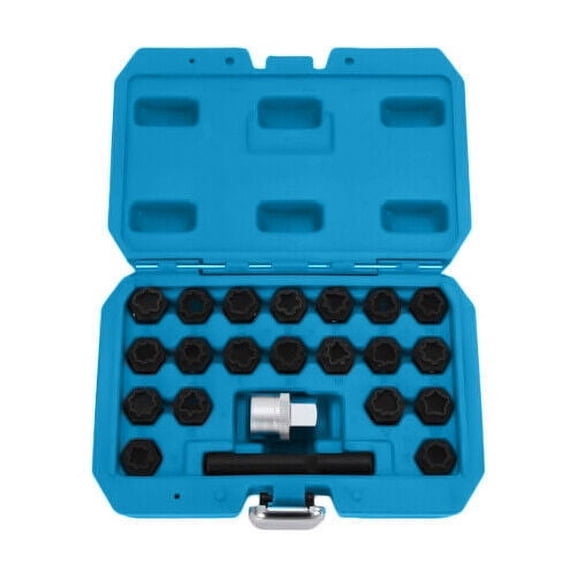 22pcs Wheel Locking Key Set for Audi Models, Car Wheel Lock, Anti-Theft Lock Lug Nut Screw Remover Set w/an Extension Pole and A 1/2" D Locking Adapter