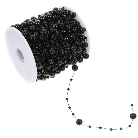 FELTECHELECTR 1 Roll Beads String Diy Decor Black Resin 30m Long for Home and