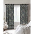 thumbnail image 2 of Blue Boho Blackout Curtains 54 Inch Length 2 Panels Set for Living Room Bedroom, Vintage Ethnic Tribe Abstract Art Floral Room Darkening Window Curtains Thermal Insulated Black Out Curtain 52"x54", 2 of 8
