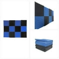thumbnail image 7 of Bookishbunny 24 packs Black & Blue Pack Acoustic Foam Tiles Wall Record Studio Soundproof 12 x 12 x 1 inch, 7 of 7