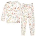 thumbnail image 2 of FORMRS Long Sleeve Top and Pants Pajama Set for Niños 2-Piece Sleepwear, Sizes 18M-8Y, Small Floral Pattern, 2 of 6