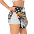 thumbnail image 1 of Balery American Bald Eagle Pantalones cortos deportivos para mujer con forro y dos bolsillos, elásticos, para entrenamiento, gimnasio, yoga-XX-Large, 1 of 7