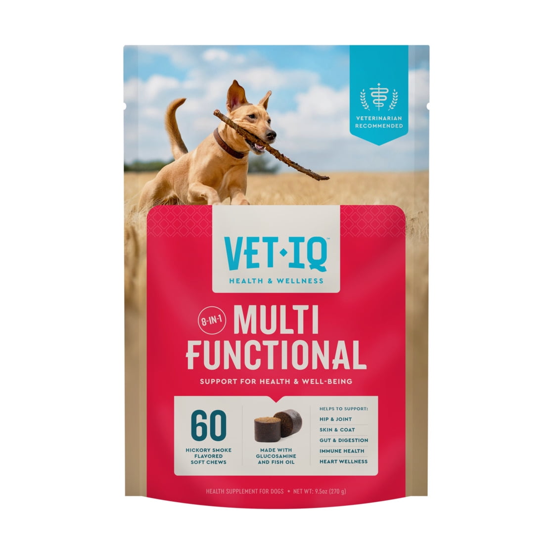 VetIQ Calming Support Supplement Soft Chews for Dogs, Hickory