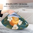 thumbnail image 4 of Yayeee Pillowcase Standard Size Set of 2 Satin Wrinkle Resistant Pillow Case, Green Floral Orange, 4 of 7