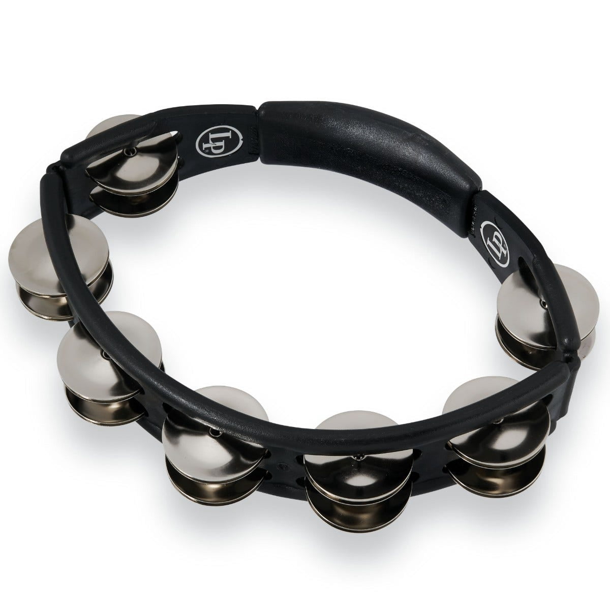 Latin Percussion LP150 Cyclops Tambourine, Hand Held, Black, Steel Jingles