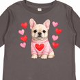 thumbnail image 4 of Inktastic Adorable French Bulldog with Hearts Boys or Girls Long Sleeve Toddler T-Shirt, 4 of 5