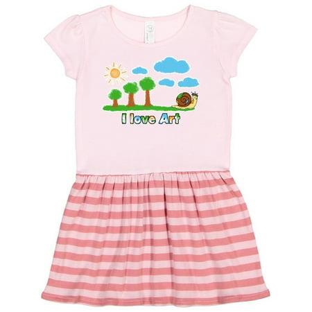 

Inktastic Painting Snail I Love Art Clouds Sun and Tree Gift Toddler Girl Dress