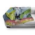 thumbnail image 3 of Nature Soft Flannel Fleece Blanket, 2 Reindeer Walking in Spring with Butterflies Flowers Hearts Pastoral Love Graphic, Cozy Plush for Indoor and Outdoor Use, 50" x 70", Multicolor, by Ambesonne, 3 of 6