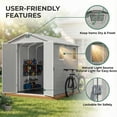 thumbnail image 3 of Homall 6x8ft Outdoor Resin Storage Shed with Window,Weather-Resistant, Easy Assembly, Wood-Effect Outdoor Shed for Garden & Tool Storage ,Light Gray, 3 of 7