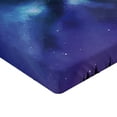 thumbnail image 2 of Ambesonne Night Fitted Sheet, Milky Way Cosmos Inspired, Twin Size, Aqua Dark Blue Black, 2 of 3