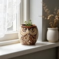 thumbnail image 4 of SLYNSHome Cartoon Owl Ceramic Flower Pot, Gardening Planter, Creative Succulent Holder For Home, Office & Gardening Decor, 4 of 6