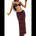 thumbnail image 3 of Vestido Maxi de Baño con Estampado Floral Triangular y Espalda Descubierta para Mujer Rojo L, 3 of 8