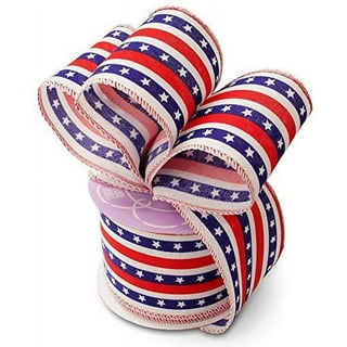 Red & White Buffalo Plaid Ribbon - 2 1/2 x 10 Yards, Wired Edge, Christmas  Wreath, Patriotic, Valentine's Day, 4th of July 