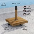 thumbnail image 3 of Outsunny Base de Parasol de Patio Support de Parasol d'Extérieur avec Roues Bois Naturel, 3 of 10