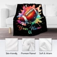 thumbnail image 5 of Personalized Football Blanket, Custom Football Gifts for Boys Men Adults, Flannel Throw Blankets for Team Player, Sport Theme Throws Boys Room Decor for Couch Sofa (Colorful, 30x40 Inch), 5 of 6
