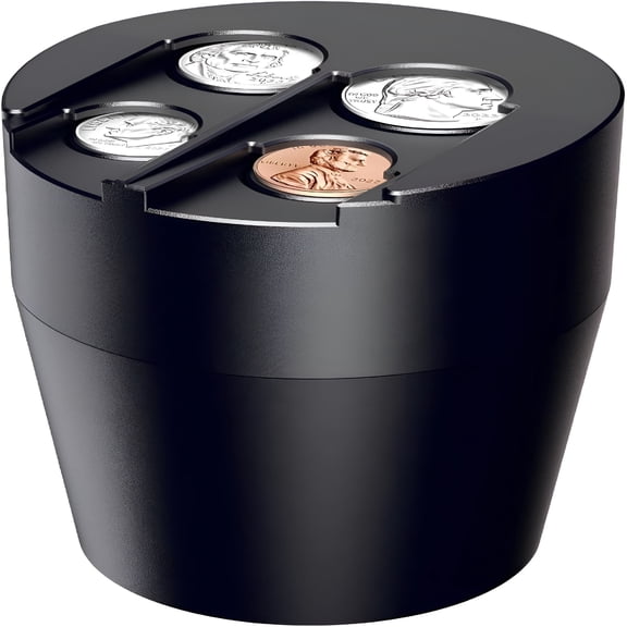 LAMIRO Coin Holder for Car Large Capacity Change Holder for Car Universal Car Coin Holder Organizer and Sorter Compatible with Most Car and Truck Accessories