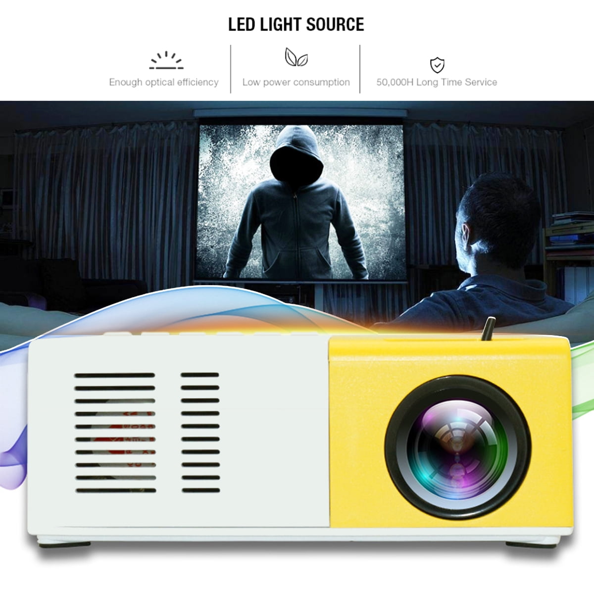 1080P YG300 Home Mini Projector HD 320x240p Portable Projector Portable