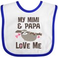 thumbnail image 3 of Inktastic My Mimi and Papa Love Me Sloth Girls Baby Bib, 3 of 4