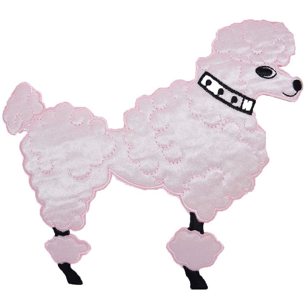 Large - Pink Poodle - Facing Right - Iron on Applique/Embroidered Patch - Walmart.com - Walmart.com