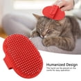 thumbnail image 4 of Cepillo redondo de silicona para baño de mascotas, aseo, limpieza, masaje, peine para perros y gatos, suministros rojos, 4 of 10