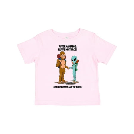 

Inktastic After Camping Leave No Trace Just Like Bigfoot and Aliens Gift Toddler Boy or Toddler Girl T-Shirt