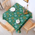 thumbnail image 4 of 60x60in(152x152cm) Square Tablecloth, Waterproof Polyester Table Cover, Wrinkle Resistant & Washable Fabric for Dining, Kitchen, Picnic, Daisy Flowers Print, 4 of 6