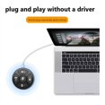 thumbnail image 3 of USB Speakerphone 360° Voice Pickup USB Type C-A Microphone for Home Office, Smart Voice Enhancement, 3 of 8