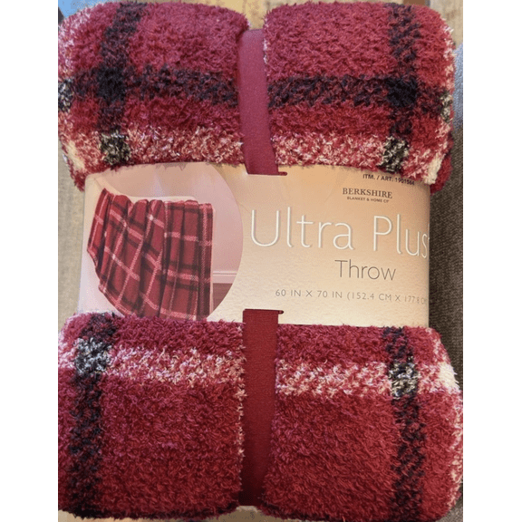 Berkshire Ultra Plush Throw Blanket 60x70 Machine Washable Red