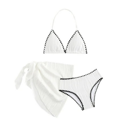LUOGENLI Swimsuit Girls Swimsuit Cover up Pants Girls  Bikini Hot Spring Vacation Beach Swimsuit Girls Swimsuit Cover up Size 14-16 Girls Swimsuit 1 Piece 16 White 11Y